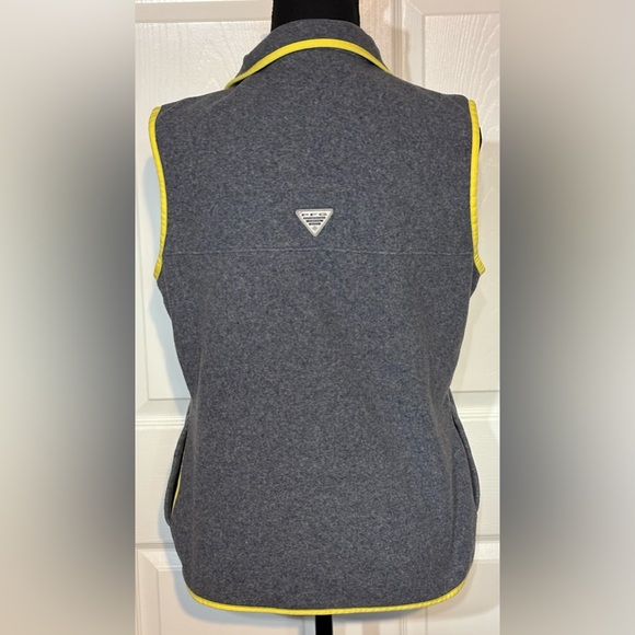 Columbia Gray and Yellow Performance Fishing Gear Full Zip Fleece Vest - Size M - Picture 3 of 11